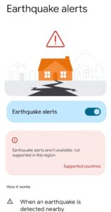 earthquake alert system